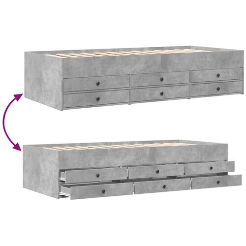  Okvir kreveta s pohranom s ladicama Betonska siva 80 x 200 cm - Betonska siva 80 x 200 cm Cene