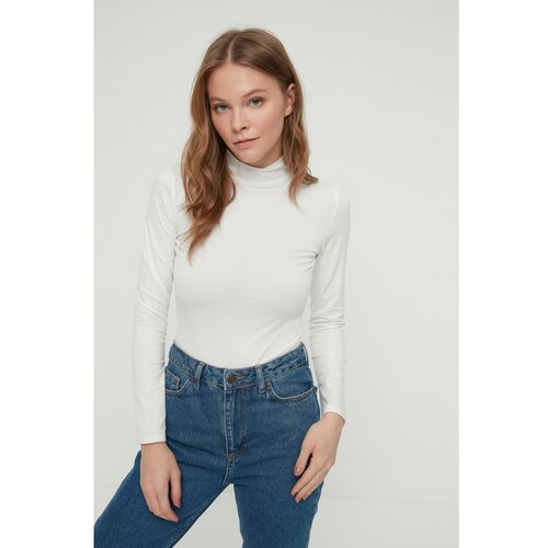 Trendyol Ecru Stand Collar Knitted Body Slike