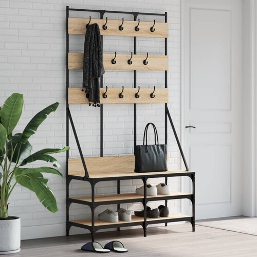 vidaXL Regal za oblačila s prostorom za čevlje son. hrast 100x40x184cm Cene