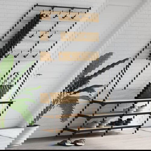 VidaXL Stalak za odjeću i cipele boja hrasta sonome 100 x 40 x 184 cm Slike