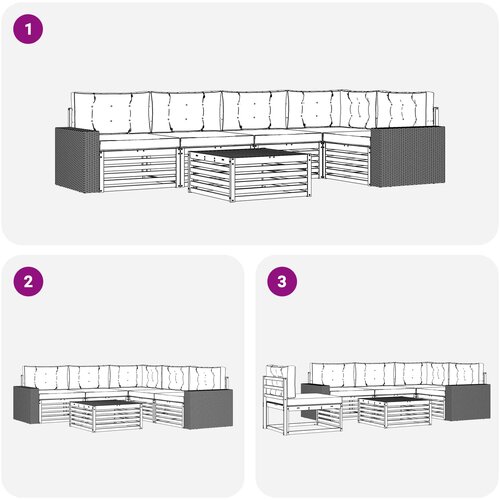  Set vanjskih sofa 6 kom. Prirodna i krem Poliester Slike