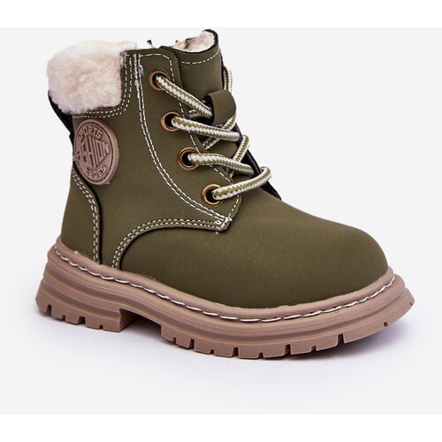 Boto Children's Trapper Boots with a Zip and Sheepskin Zilelone Marialee Cene