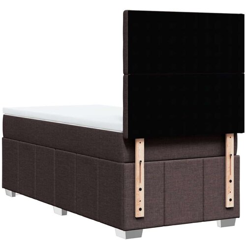 VidaXL Krevet s oprugama i madracem tamnosmeđi 80x200 cm od tkanine Slike