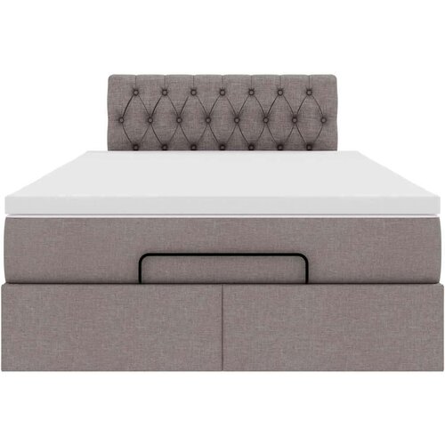 VidaXL otomanski okvir kreveta s madraca smeđesivi 120x190 cm tkanine Slike