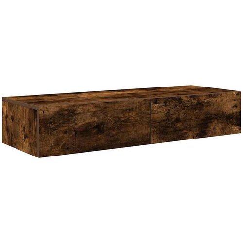 VidaXL Zidna polica s ladicama dimljeni hrast 100x36x19 cm Slike