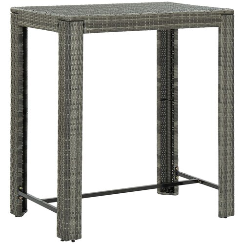 vidaXL Vrtna barska miza siva 100x60,5x110,5 cm poli ratan Cene