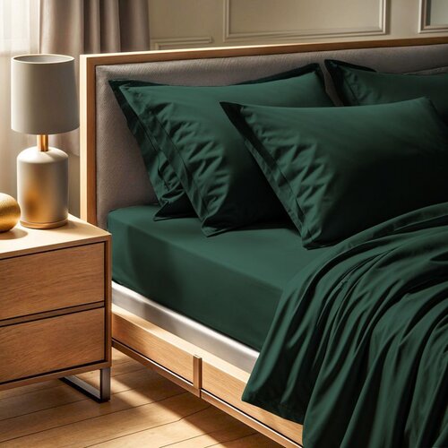  tonne verte - 54 dark green ranforce single fitted sheet (fr) (it) (es) (de) Cene