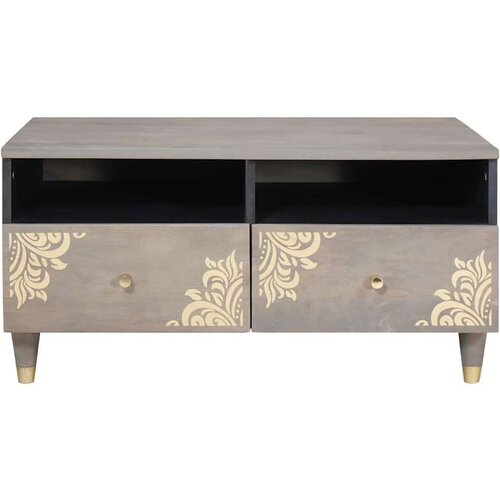  Kava Stol with Drawer Siva 80 x 54 x 40 cm masivno drvo manga Slike