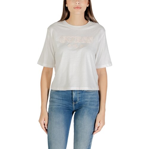 Guess Majice s kratkimi rokavi GLORIA BOXY T-SHIRT V5YI11 I3Z14 Bela Cene