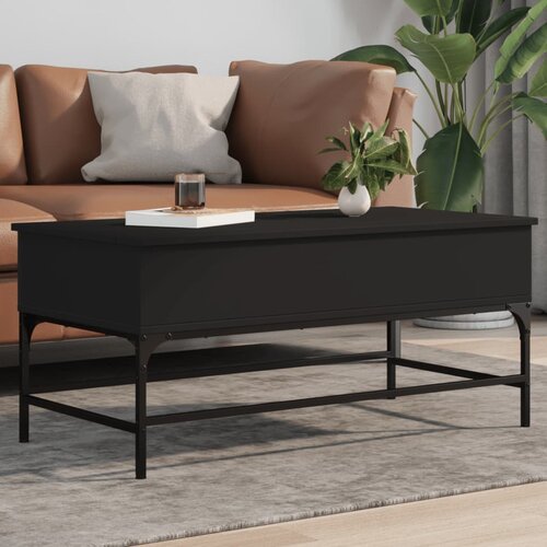 vidaXL Klubska mizica črna 100x50x45 cm inženirski les in kovina Cene