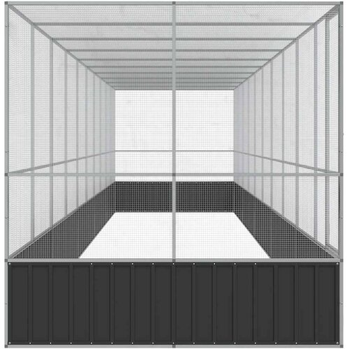  Kavez za ptice s produžetkom srebrni 1039x207x212 cm čelični Slike