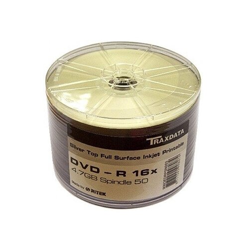 Traxdata DVD-R 4.7GB, 16X, spindle 50 kom, PRINTABLE white Slike