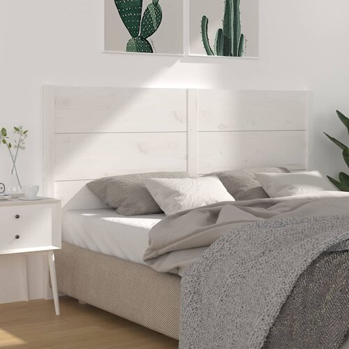 VidaXL Uzglavlje bijelo 206 x 4 x 100 cm od masivne borovine Slike