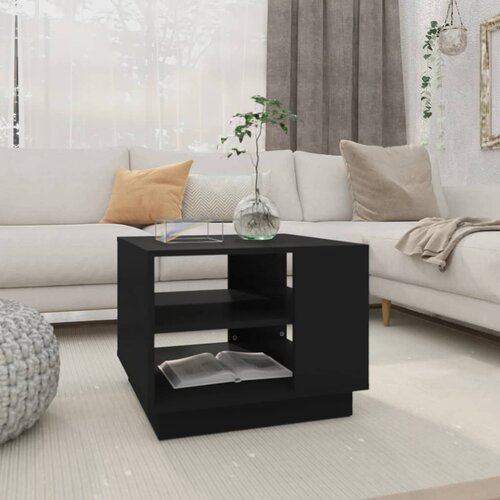 vidaXL Klubska mizica črna 55x55x43 cm iverna plošča Cene