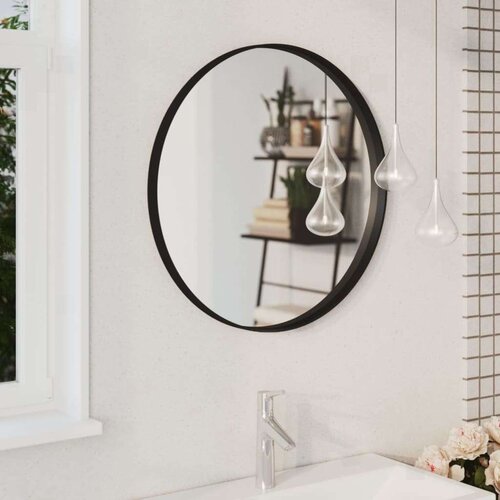 vidaXL Zidno ogledalo crno 60 cm Cijene