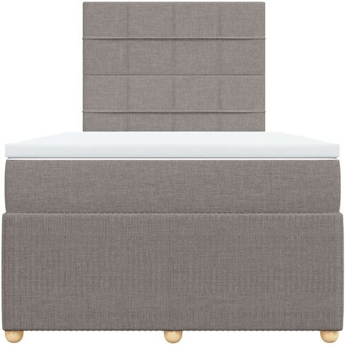 VidaXL Krevet s oprugama i madracem smeđesivi 120 x 190 cm od tkanine Slike