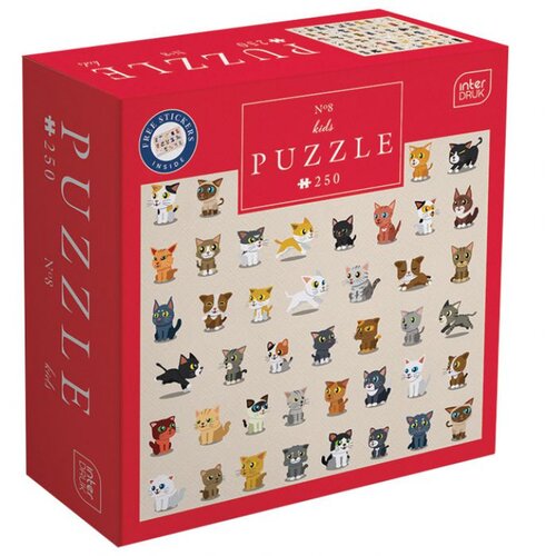 Puzzle 250 KOM KIDS 8 CATS INTERDRUK Slike