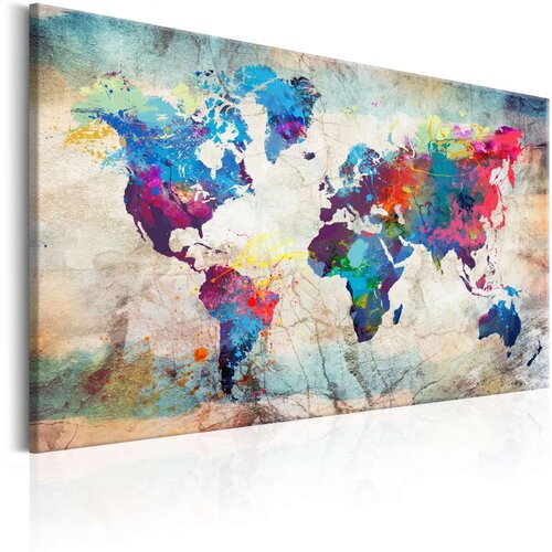  Slika - World Map: Colourful Madness 120x80 Cijene