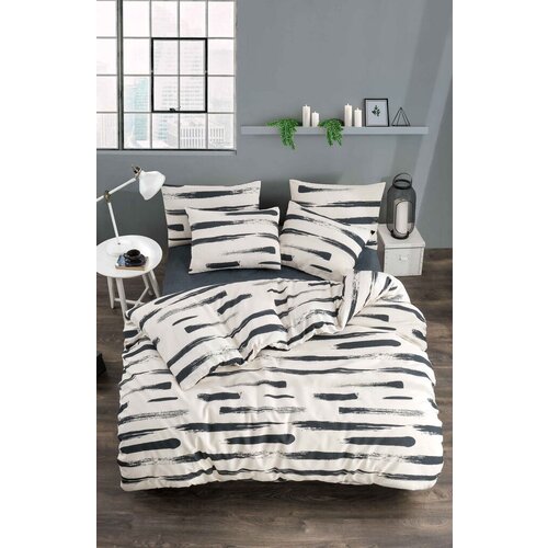 Lessentiel Maison komplet posteljine brush fitted, 200x220 cm, sivo-beli Cene