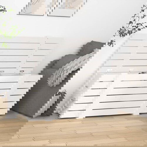 VidaXL Kutija za pohranu bijela 91 x 40 5 x 42 cm od masivne borovine Slike