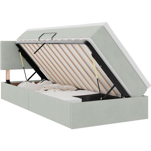  Krevet s od storage s madracem Svijetlo siva 90 x 190 cm Bar&amp;scaron;un Slike