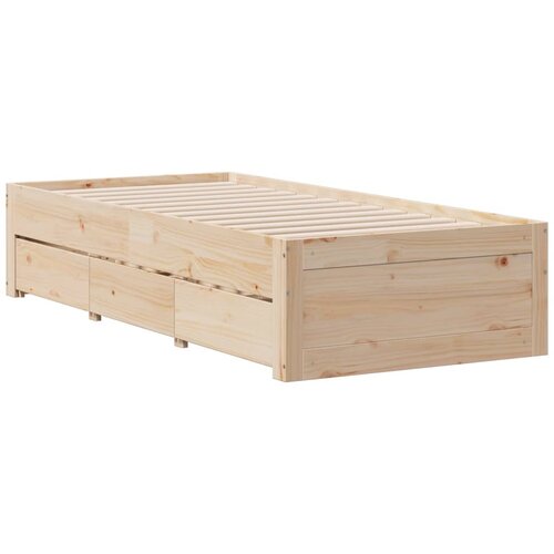  Okvir kreveta bez madraca s ladicama 75 x 190 cm od borovine Slike