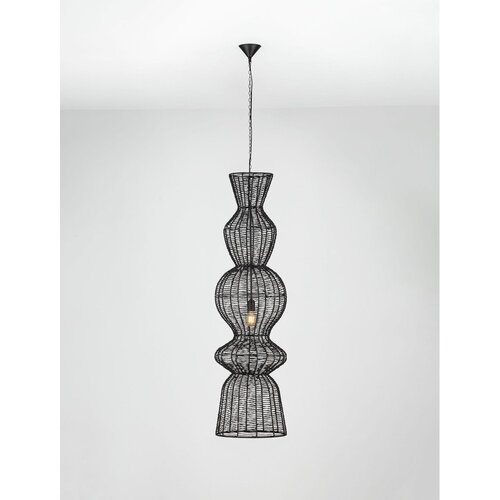 Nova Luce Mat crna viseća svjetiljka od užeta &amp;oslash; 38 cm Breena &amp;ndash; Slike