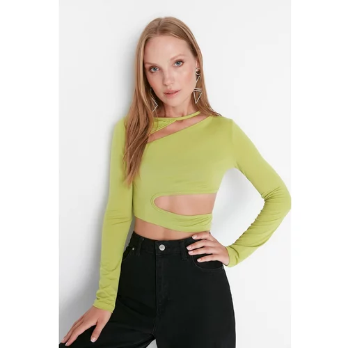 Trendyol Green Cut-Out Detailed Blouse