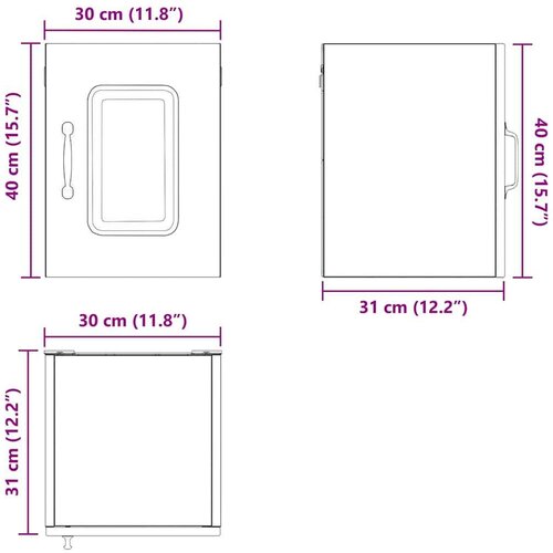 VidaXL zidni kuhinjski ormarić crna 30 x 31 x 40 cm konstruirano drvo Slike