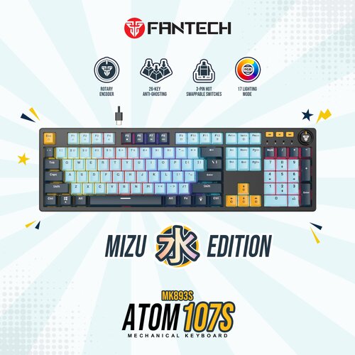 Fantech tastatura mehanička gaming MK893S rgb atom 107S mizu blue (red switch) Slike