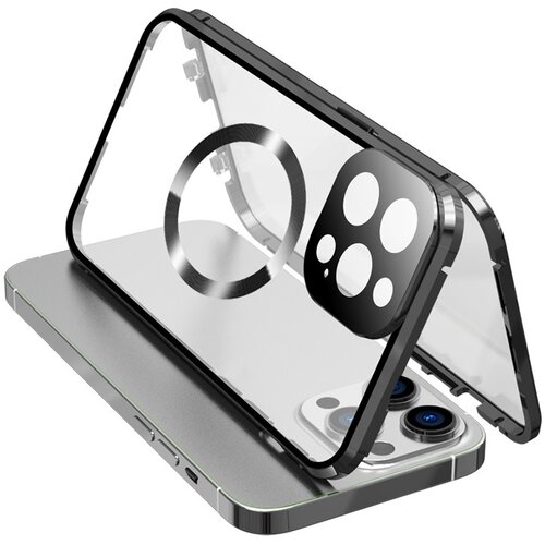 INF Dvostranski ovitek HD za telefon z zaponko in za&amp;scaron;čito za leče, združljiv z iPhone Black iPhone 13 Pro, (21302544) Slike