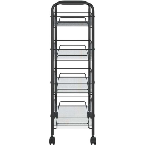 VidaXL Kuhinjska kolica s 4 razine crna 46 x 26 x 85 cm željezna Slike