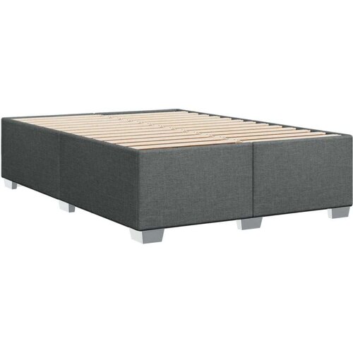 VidaXL Krevet s oprugama i madracem tamnosivi 140x190 cm od tkanine Slike