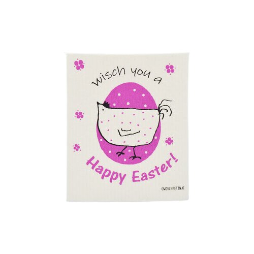 OWOSCHFETZN Spužvasta krpa &amp;quot;Happy Easter Henne Berta&amp;quot; - Ružičasta Slike