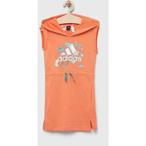 Adidas Dječja haljina G SUM boja: narančasta, mini, ravna