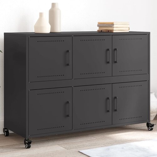 vidaXL Komoda crna 100,5 x 39 x 72 cm hladno valjani čelik Cijene