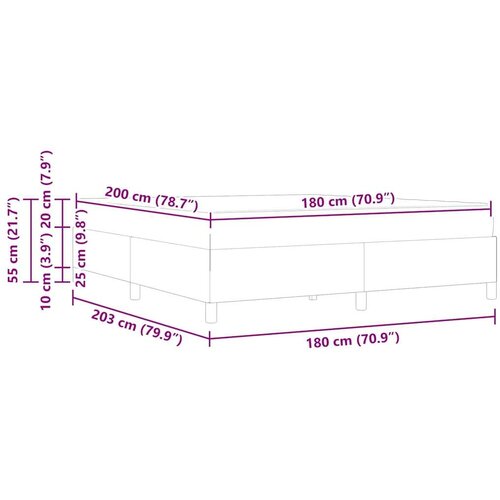 VidaXL Okvir kreveta s madracem Crna 180 x 200 cm Slike