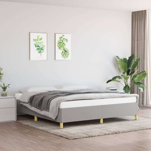  Box spring posteljni okvir svetlo siv 180x200 cm blago, (20737130) Slike