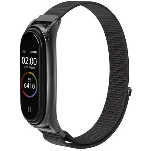  narukvica za sat nylon za xiaomi mi band 5/6/7 (05) crna Slike