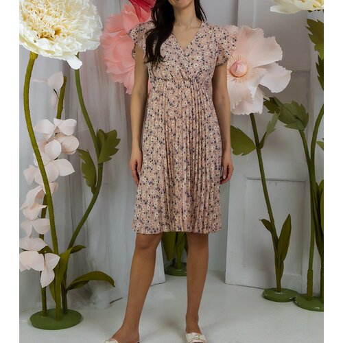 Gemre Pink pleated floral dress Viminale Slike