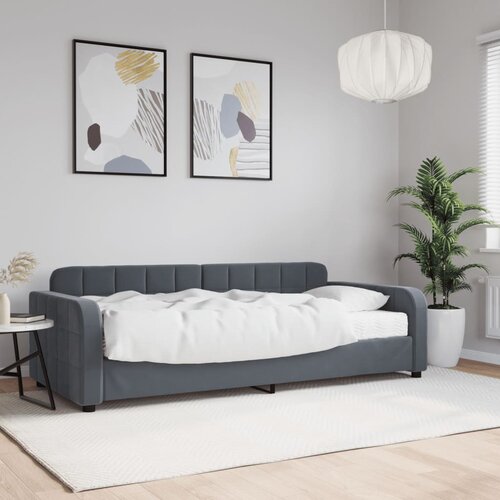 vidaXL Dnevni krevet s madracem tamnosivi 90 x 200 cm baršunasti Cijene