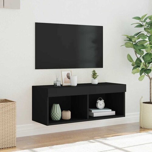  ormarići s LED svjetlima 2 kom crni 80x30x30 cm Slike