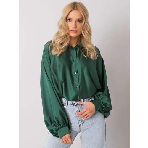 Fashionhunters Green shirt with wide sleeves Cristina