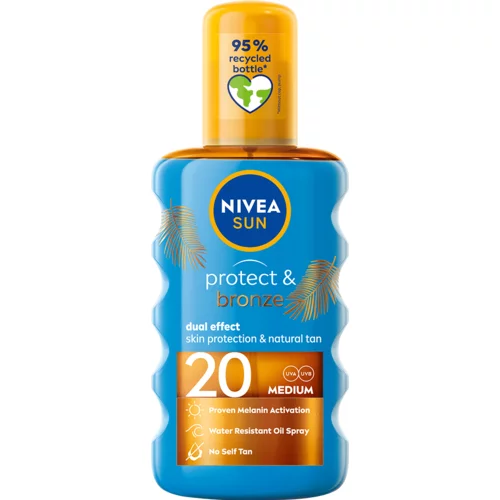 Nivea Sun Protect & Bronze Oil Spray SPF20 vodootporno ulje za zaštitu od sunca 200 ml