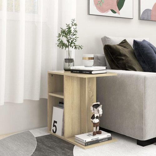 VidaXL Stranska mizica sonoma hrast 50x30x50 cm iverna plo&amp;scaron;ča Slike