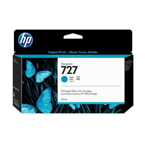 HP Izvirna črnilna kartu&scaron;a 727, Cyan, standardna zmogljivost 130 ml, 1 kos Cene