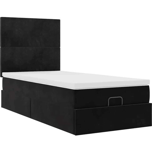 VidaXL otomanski okvir kreveta s madracima crni 100x200cm bar&amp;scaron;unasti Slike