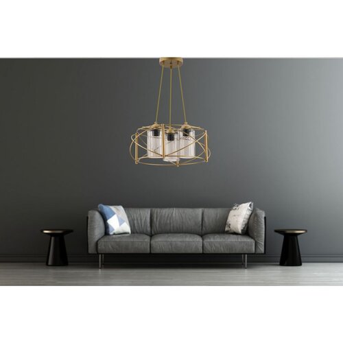 Opviq Dratkruh Glass - Gold, Grey GoldGrey Chandelier Slike