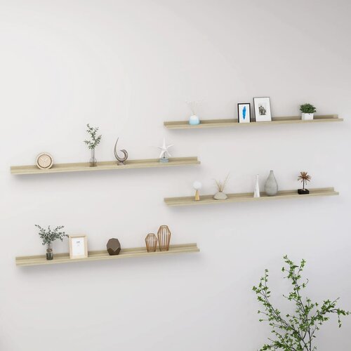 VidaXL Stenske police 4 kosi sonoma hrast 115x9x3 cm Slike