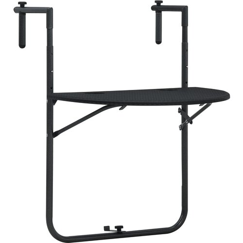 VidaXL Viseći balkonski stol crni 60 x 64 x 83,5 cm plastični Slike
